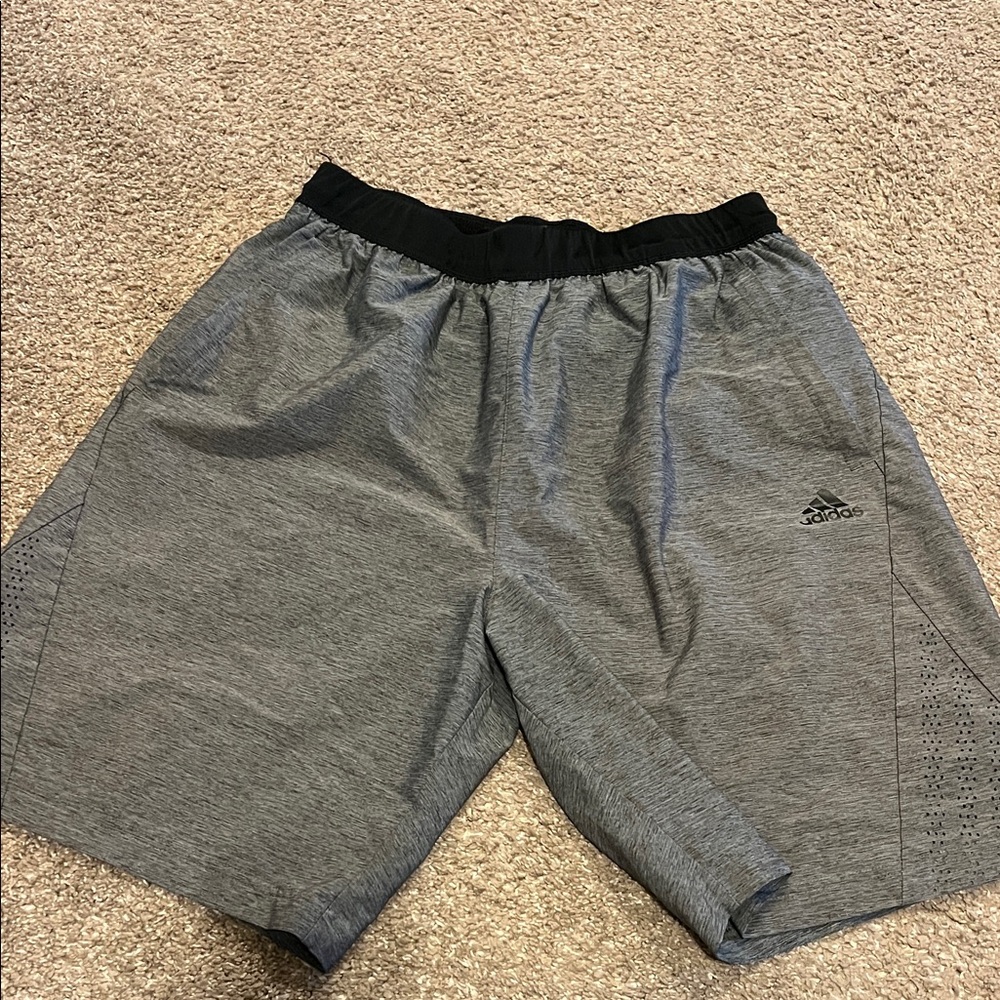 Adidas Men's Black and Gray Athletic Shorts